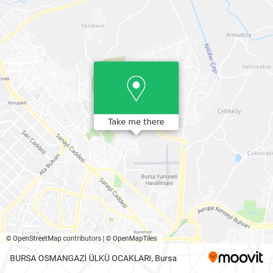 BURSA OSMANGAZİ ÜLKÜ OCAKLARI map
