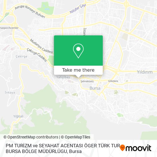 PM TURİZM ve SEYAHAT ACENTASI  ÖGER TÜRK TUR BURSA BÖLGE MÜDÜRLÜGU map