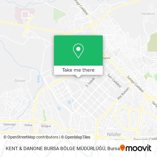 KENT & DANONE BURSA  BÖLGE MÜDÜRLÜĞÜ map