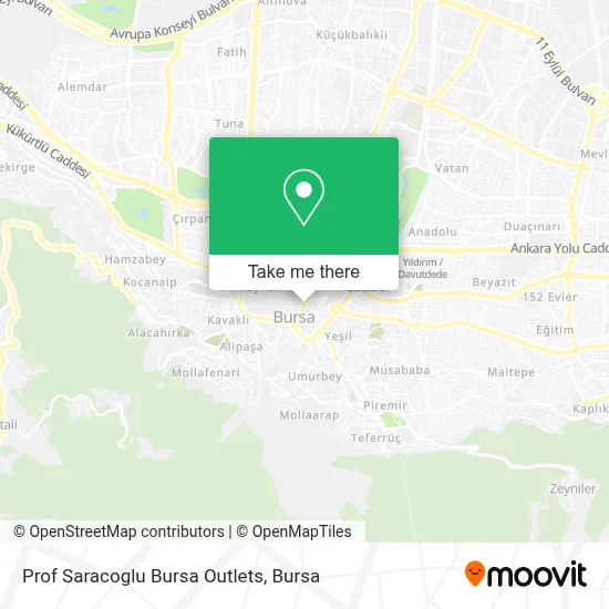 Prof Saracoglu Bursa Outlets map
