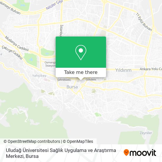 Uludağ Üniversitesi Sağlık
Uygulama ve Araştırma Merkezi map