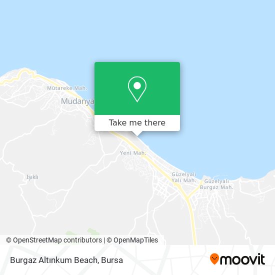 Burgaz Altınkum Beach map