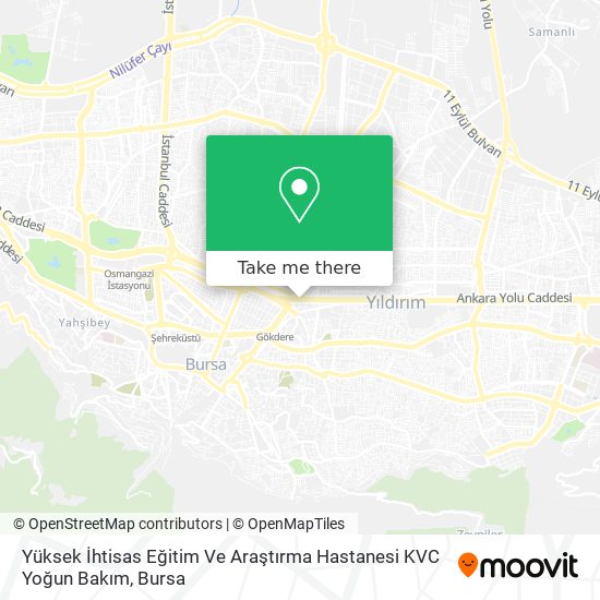 Yüksek İhtisas Eğitim Ve Araştırma Hastanesi KVC Yoğun Bakım map