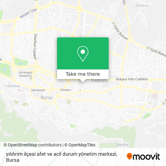 yıldırım ilçesi afet ve acil durum yönetim merkezi map