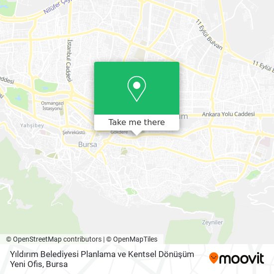 Yıldırım Belediyesi Planlama ve Kentsel Dönüşüm Yeni Ofis map