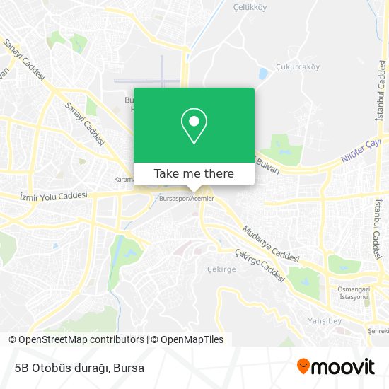 5B Otobüs durağı map