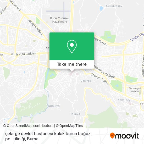 çekirge devlet hastanesi kulak burun boğaz polikiliniği map
