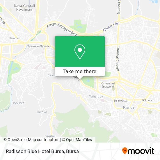 Radisson Blue Hotel Bursa map