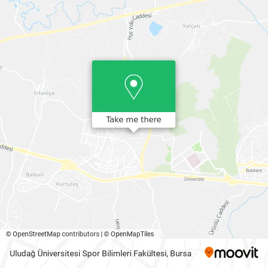 Uludağ Üniversitesi Spor Bilimleri Fakültesi map