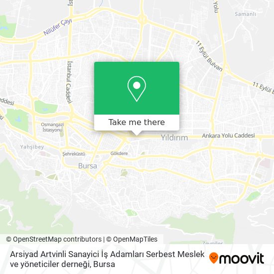 Arsiyad Artvinli Sanayici İş Adamları Serbest Meslek ve yöneticiler derneği map