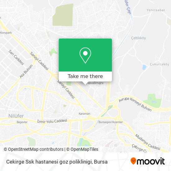 Cekirge Ssk hastanesi goz poliklinigi map