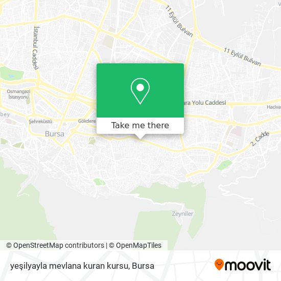 yeşilyayla mevlana kuran kursu map