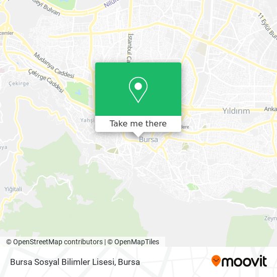 Bursa Sosyal Bilimler Lisesi map