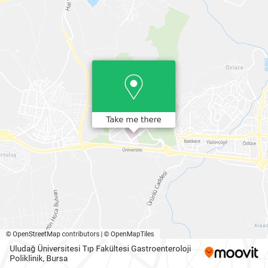 Uludağ Üniversitesi Tıp Fakültesi Gastroenteroloji Poliklinik map