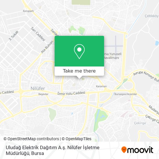 Uludağ Elektrik Dağıtım A.ş. Nilüfer İşletme Müdürlüğü map
