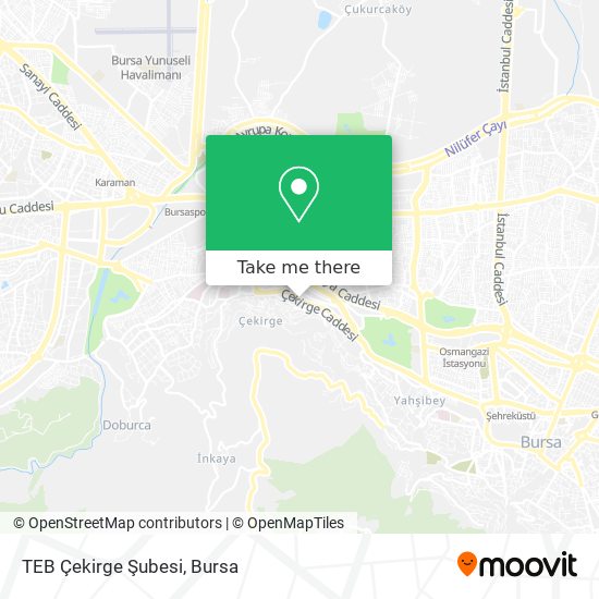 TEB Çekirge Şubesi map