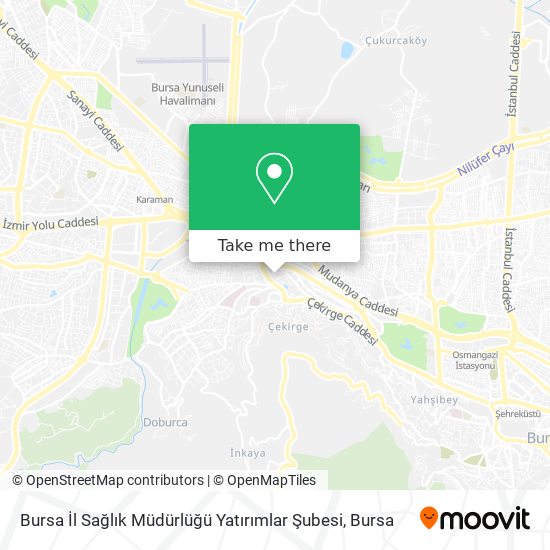 Bursa İl Sağlık Müdürlüğü Yatırımlar Şubesi map