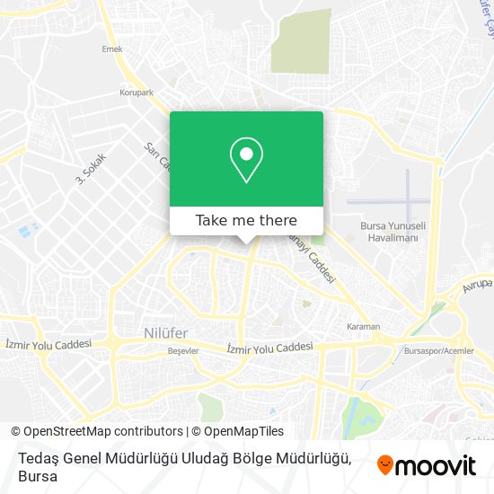 Tedaş Genel Müdürlüğü Uludağ Bölge Müdürlüğü map