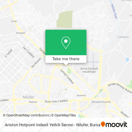 Ariston Hotpoint Indesit Yetkili Servisi - Nilufer map