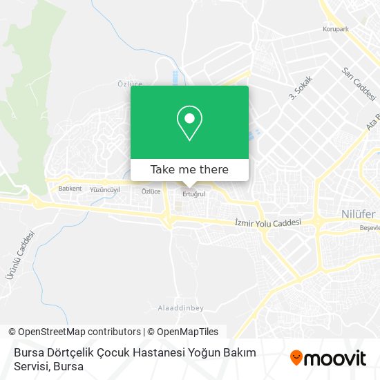 Bursa  Dörtçelik Çocuk Hastanesi Yoğun Bakım Servisi map