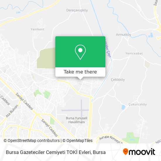 Bursa Gazeteciler Cemiyeti TOKİ Evleri map