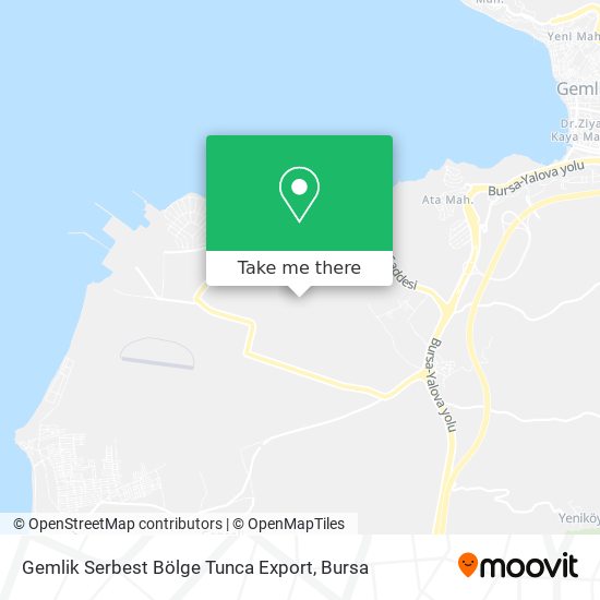 Gemlik Serbest Bölge Tunca Export map