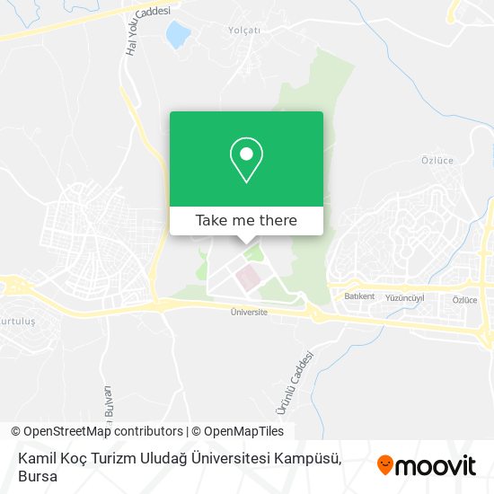 Kamil Koç Turizm Uludağ Üniversitesi Kampüsü map