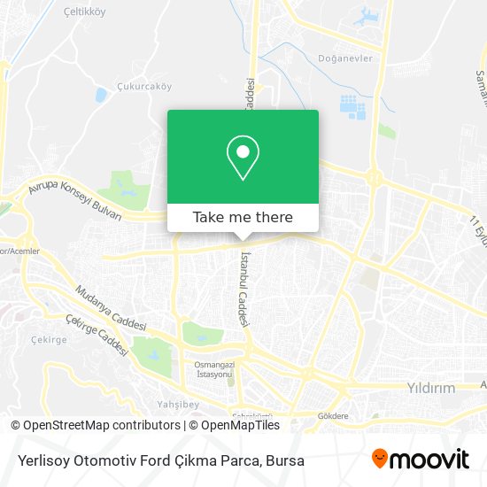 Yerlisoy Otomotiv Ford Çikma Parca map