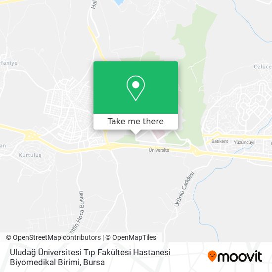 Uludağ Üniversitesi Tıp Fakültesi Hastanesi Biyomedikal Birimi map