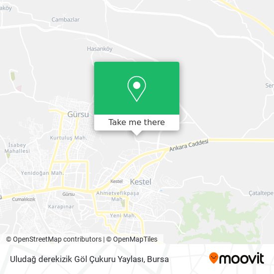 Uludağ derekizik Göl Çukuru Yaylası map