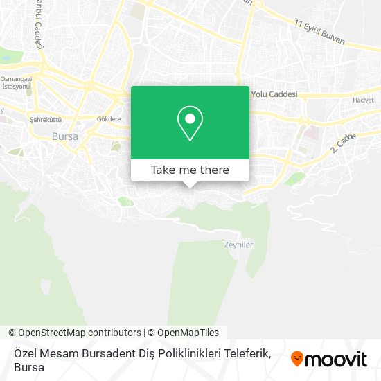 Özel Mesam Bursadent Diş Poliklinikleri Teleferik map
