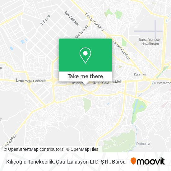 Kılıçoğlu Tenekecilik, Çatı İzalasyon LTD. ŞTİ. map