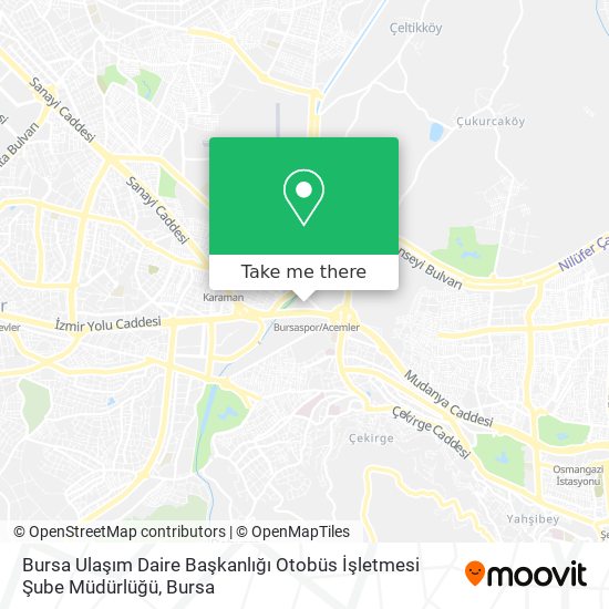 Bursa Ulaşım Daire Başkanlığı Otobüs İşletmesi Şube Müdürlüğü map