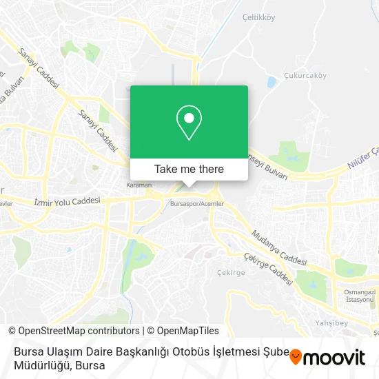 Bursa Ulaşım Daire Başkanlığı Otobüs İşletmesi Şube Müdürlüğü map