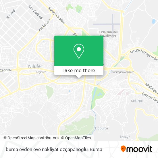 bursa evden eve nakliyat özçapanoğlu map