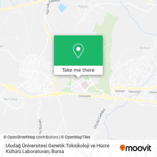 Uludağ Üniversitesi Genetik Toksikoloji ve Hücre Kültürü Laboratuvarı map