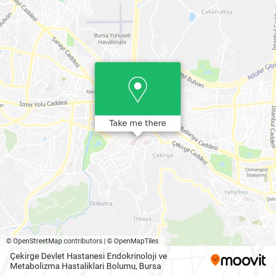 Çekirge Devlet Hastanesi Endokrinoloji ve Metabolizma Hastaliklari Bolumu map