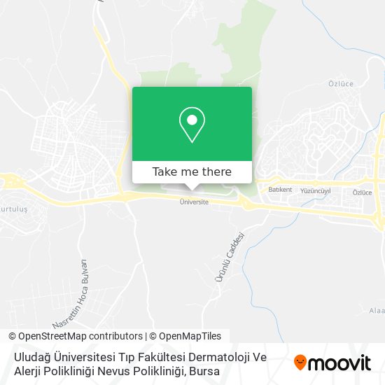 Uludağ Üniversitesi Tıp Fakültesi Dermatoloji Ve Alerji Polikliniği Nevus Polikliniği map