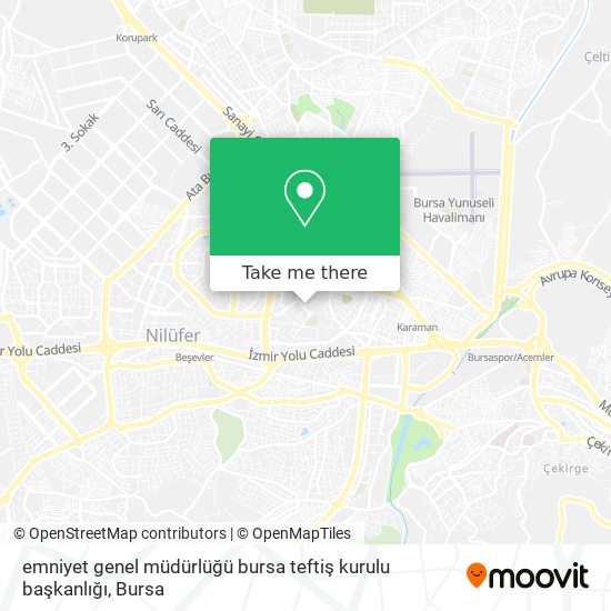 emniyet genel müdürlüğü bursa teftiş kurulu başkanlığı map