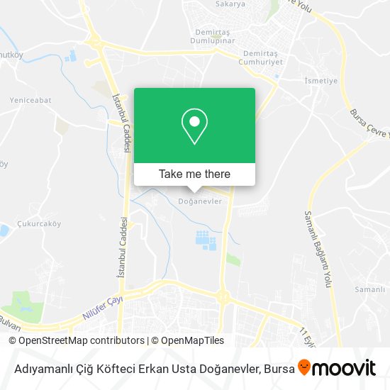 Adıyamanlı Çiğ Köfteci Erkan Usta Doğanevler map