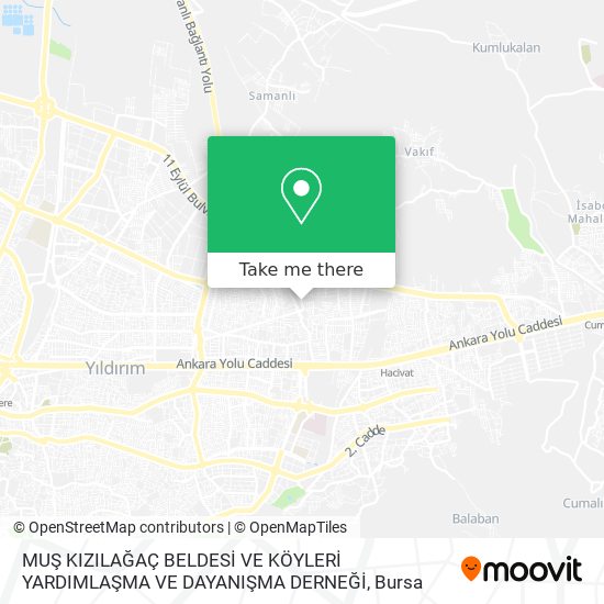 MUŞ KIZILAĞAÇ BELDESİ VE KÖYLERİ YARDIMLAŞMA VE DAYANIŞMA DERNEĞİ map