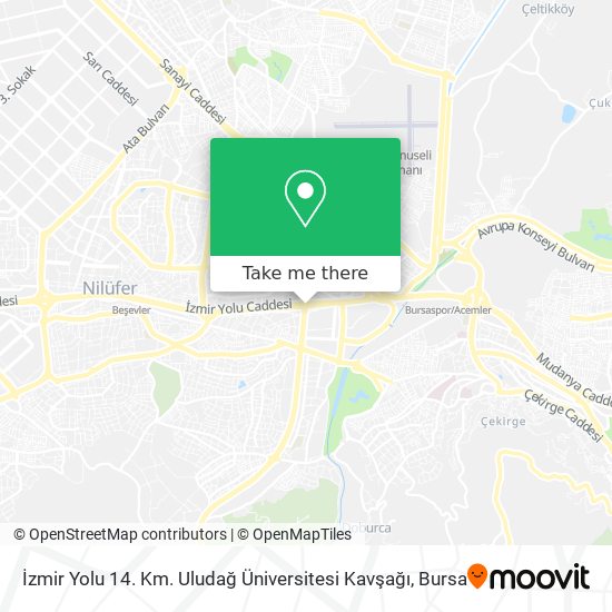 İzmir Yolu 14. Km. Uludağ Üniversitesi Kavşağı map