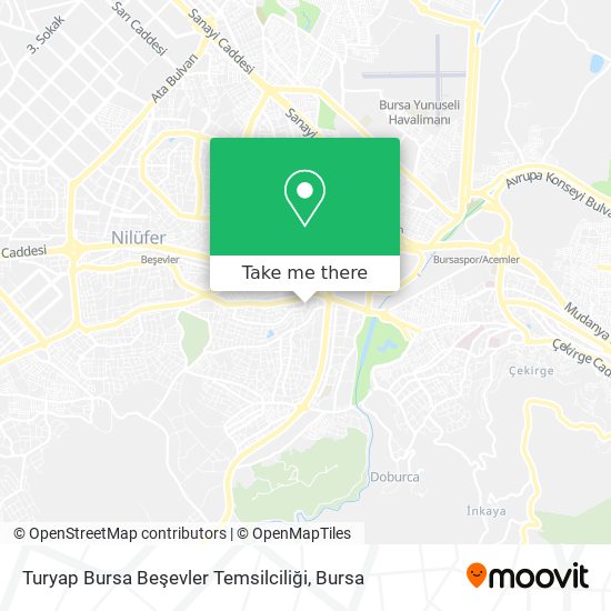 Turyap Bursa Beşevler Temsilciliği map