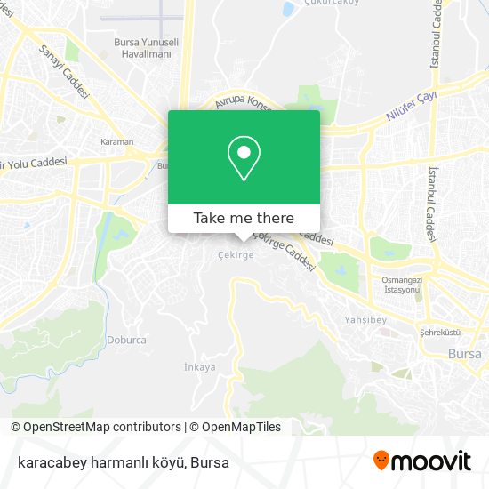 karacabey harmanlı köyü map