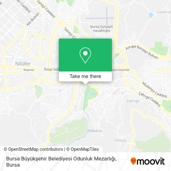 Bursa Büyükşehir Belediyesi Odunluk Mezarlığı map