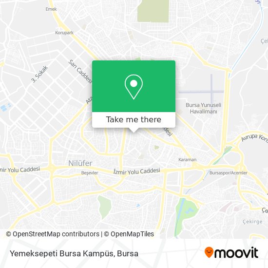 Yemeksepeti Bursa Kampüs map