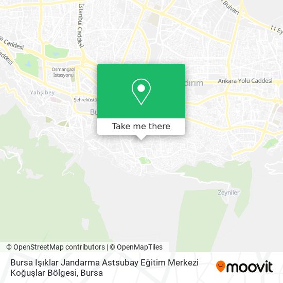 Bursa Işıklar Jandarma Astsubay Eğitim Merkezi Koğuşlar Bölgesi map