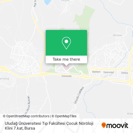 Uludağ Ünüversitesi Tıp Fakültesi Çocuk Nöröloji Klini 7.kat map