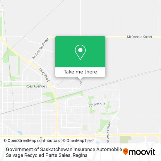Government of Saskatchewan Insurance Automobile Salvage Recycled Parts Sales map