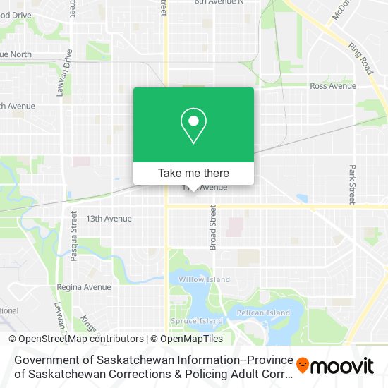 Government of Saskatchewan Information--Province of Saskatchewan Corrections & Policing Adult Corre map